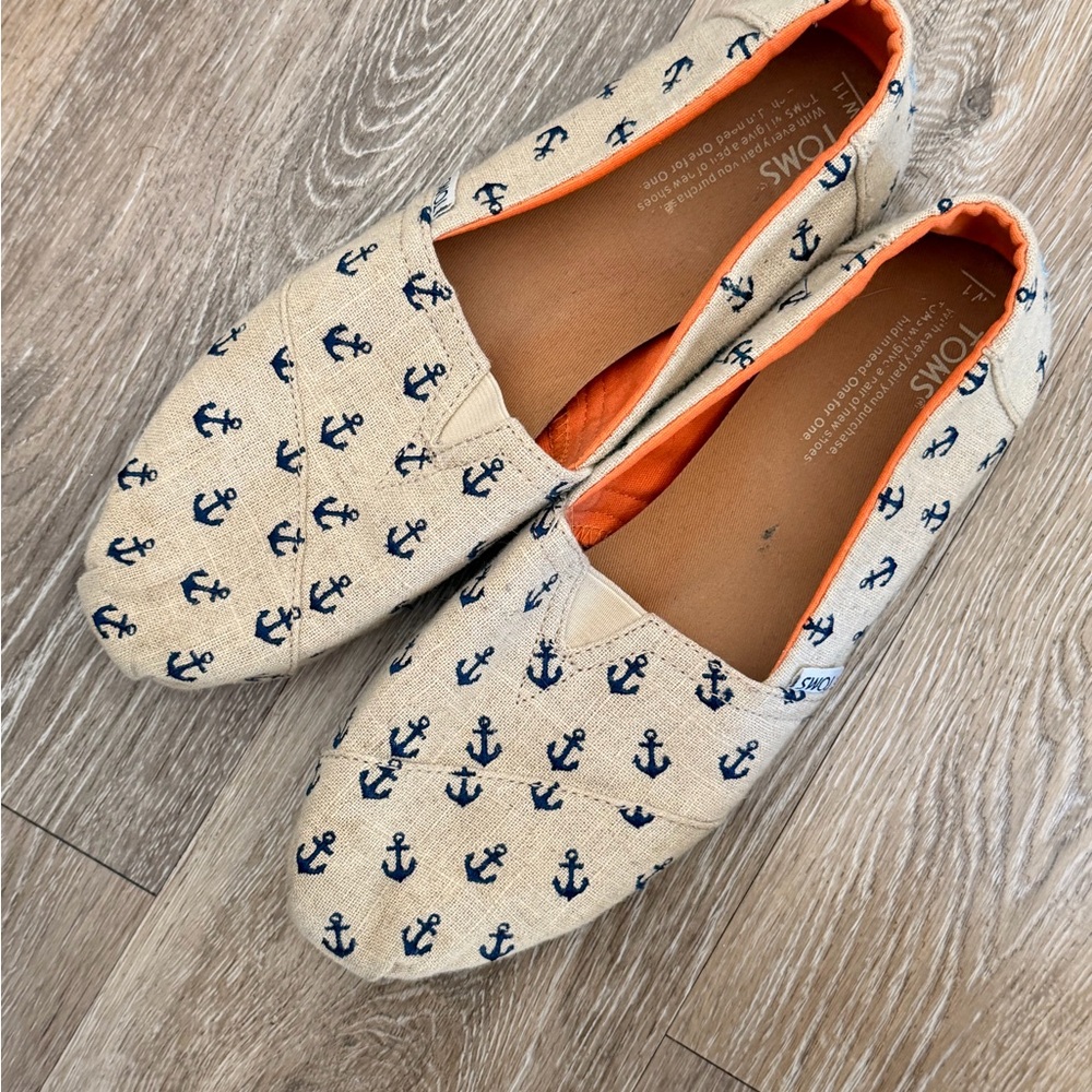 Toms Nautical Anchor Canvas Slip-Ons